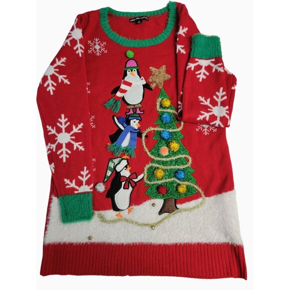 Penguin Christmas Sweater Tunic by United States Sweaters - Picture 9 of 12